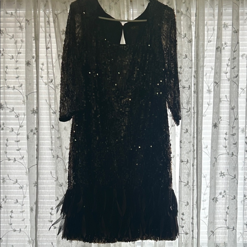 Elegant Black Sequin Mini Dress